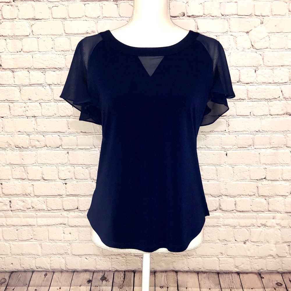 NY&C Navy Short Sleeve Top, size Small